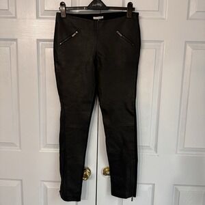 My Tribe Leather Leggings Womens M Black Moto Skinny Biker Minimalist